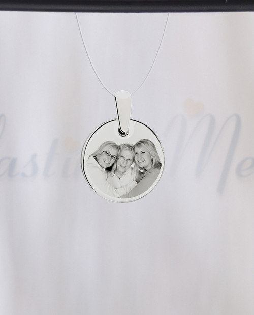 Round Photo Engraved Stainless Guardian
