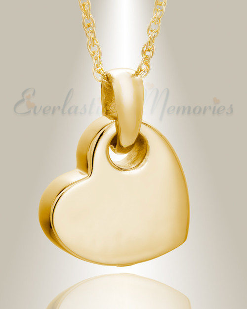 Cremation Urn Necklace Gold Over Stainless Steel Heart Ashes Keepsake  Engraveable Memorial - Etsy