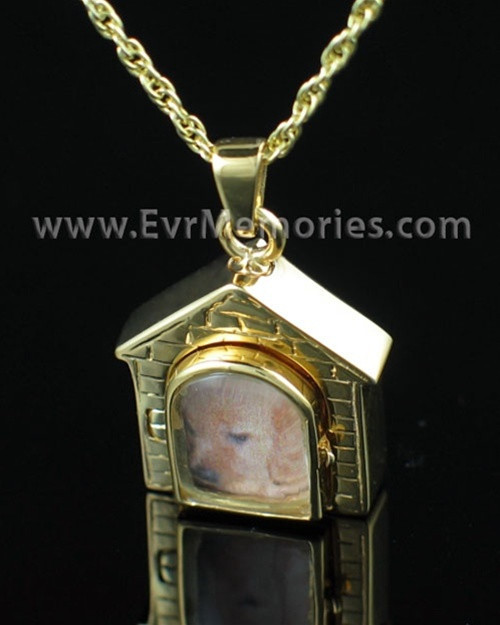 Gold Vermeil Doghouse Funeral Jewelry