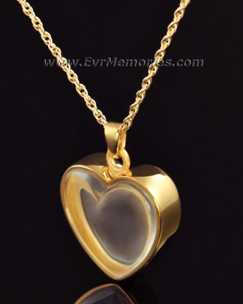 Gold Vermeil Trimmed Heart Cremation Urn Keepsake