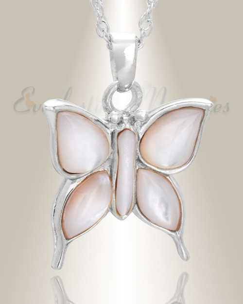 Sterling Silver Dewy Butterfly Urn Keepsake