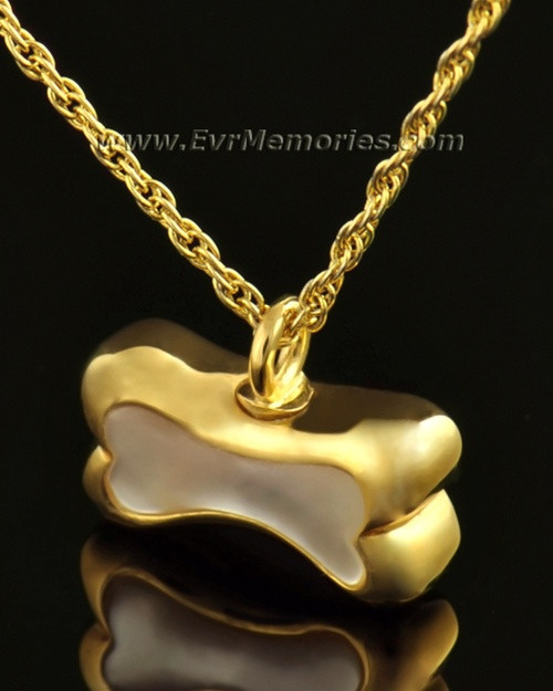 14k Gold Pearly Bone Ash Locket