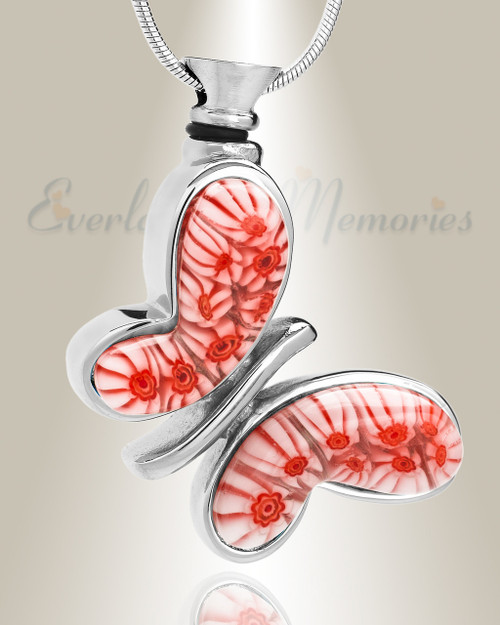Rose Majestic Butterfly Cremation Jewelry