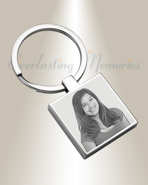 Stainless Steel Boxed Photo Engraved Keychain
