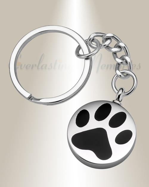 Loved Pawprint Stainless Cremation Keychain