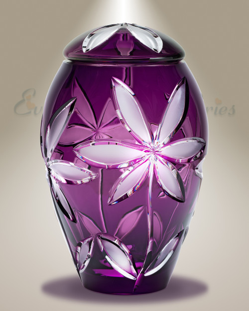 Purple Flowers Individual Cremation Urn
