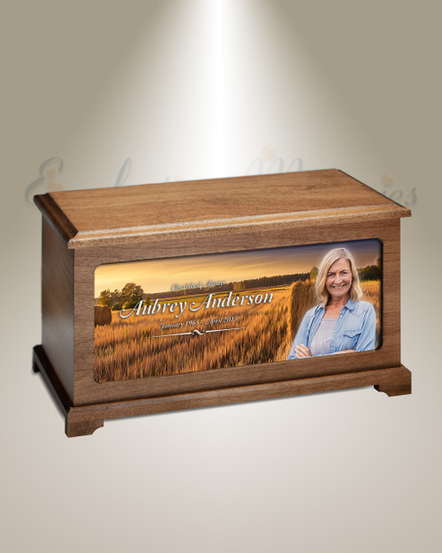 Wheat Fields Picture Urn For Ashes