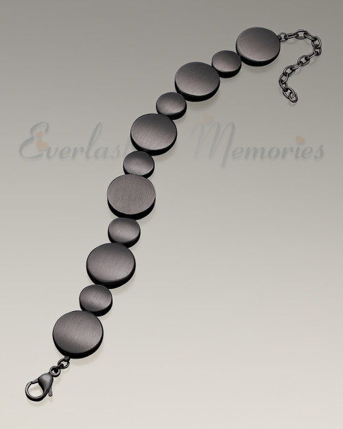 Black Satin At Peace Bracelet Cremation Jewelry
