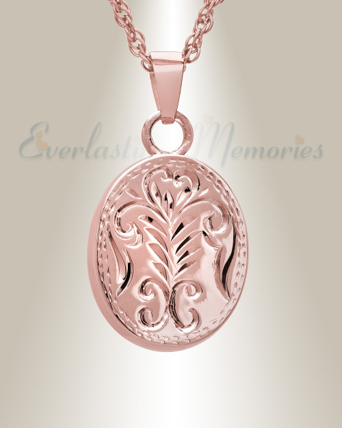 14K Rose Gold Majesty Round Urn Keepsake