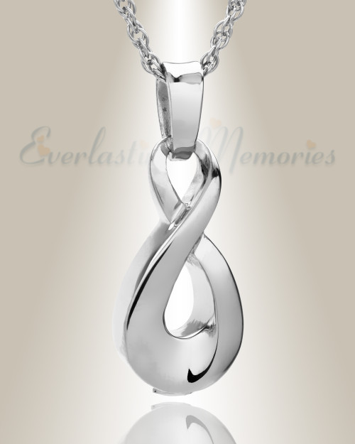 14K White Gold Always Cremation Locket