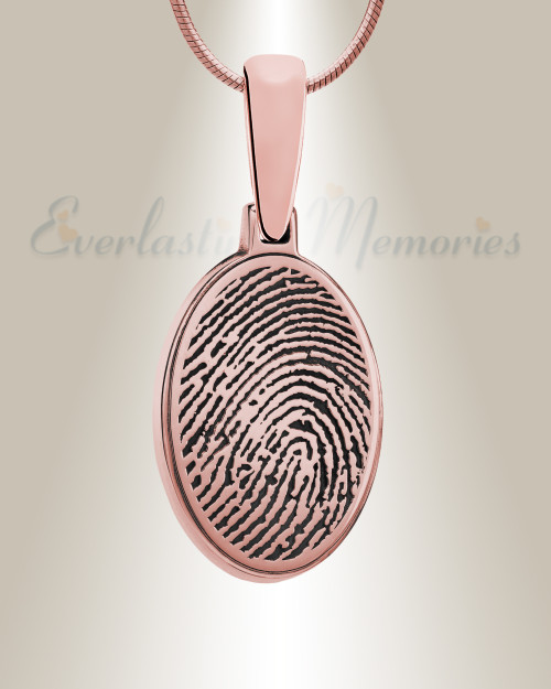 Rose Gold Round Fingerprint Necklace