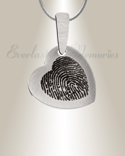 Stainless Steel Warm Heart Fingerprint Necklace