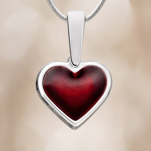 Silver Hearts On Fire Ash Resin Jewelry
