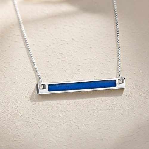 Silver Blue Barred Ash Resin Jewelry