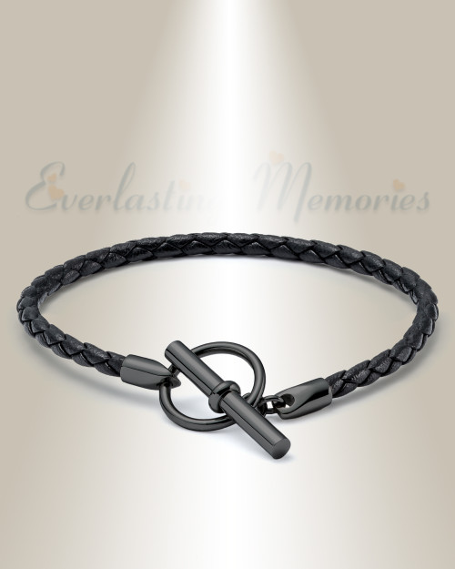 Black Stainless Steel Modest Bracelet Cremation Jewelry