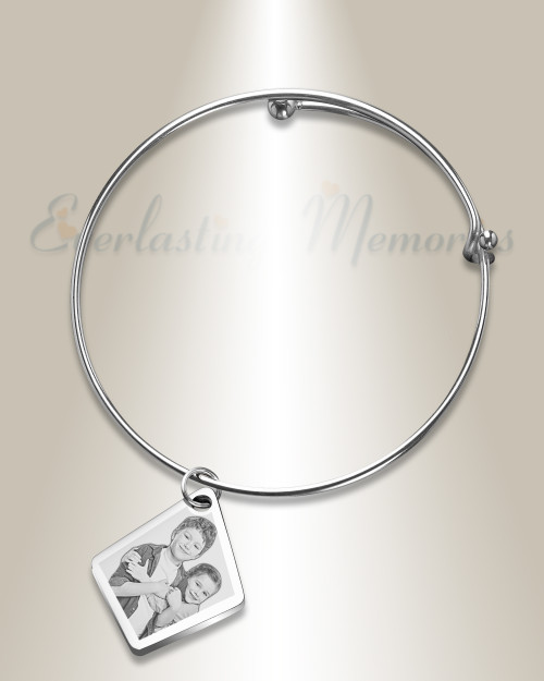 Sophisticated Stainless Steel  Fly Me A Kite Photo Engraved Bracelet