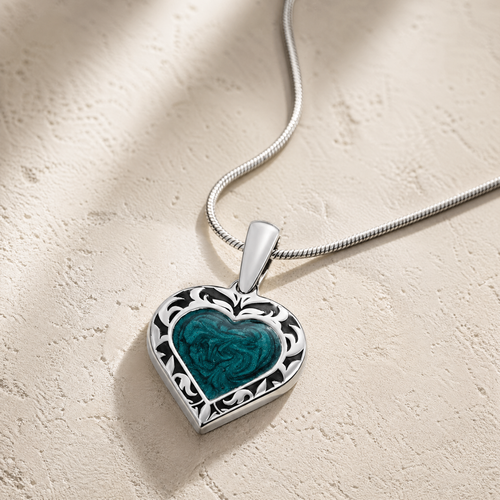 Solid 14K White Gold Heartfelt Journey Ash Resin Jewelry