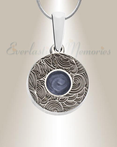Knowing Round Sterling Silver with Slate Ash Resin Jewelry