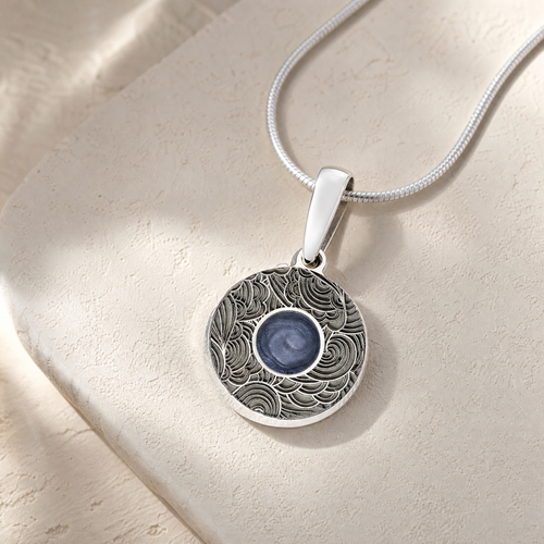 Knowing Round Sterling Silver with Slate Ash Resin Jewelry