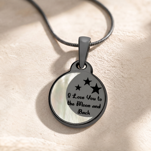 Love You To The Moon Black Finish Ash Resin Jewelry