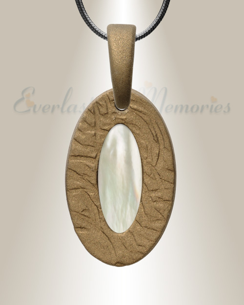 Heartfelt Oval Bronze Finish with Cream Ash Resin Jewelry
