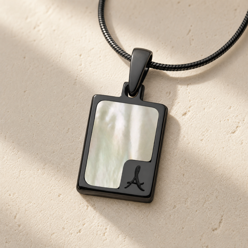 Grand Rectangle Black Finish Ash Resin Jewelry
