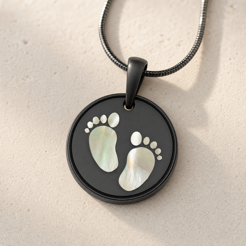 Lasting Imprint Round Black Finish Ash Resin Jewelry