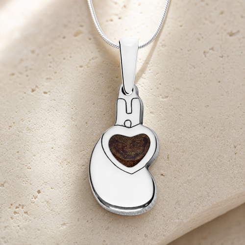 Holding You Close Sterling Silver  with Carob Resin Ash Resin Jewelry