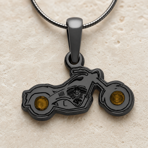 Riding Along Black Finish Ash Resin Jewelry