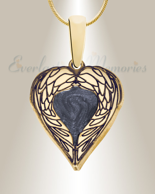 Solid 14K Gold Paradise Heart Ash Resin Jewelry