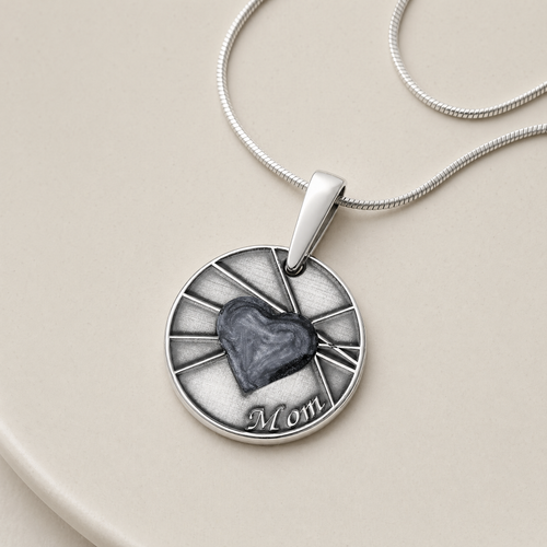 Solid 14K White Gold Enlightened Round Ash Resin Jewelry