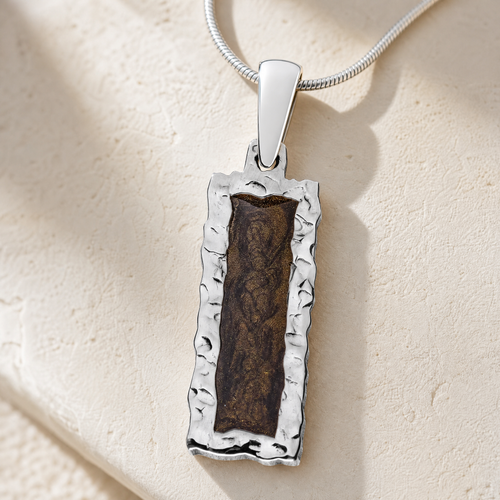 Solid 14K White Gold Lasting Long Rectangle Ash Resin Jewelry