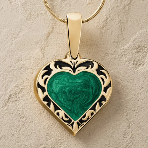 Gold Chinook Heart Ash Resin Jewelry