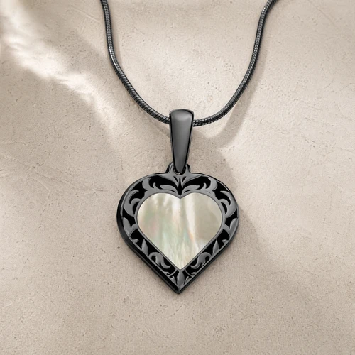 Black Finish Powerful Heart Ash Resin Jewelry