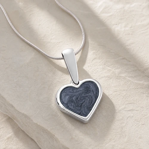 Silver Creekside Heart Ash Resin Jewelry