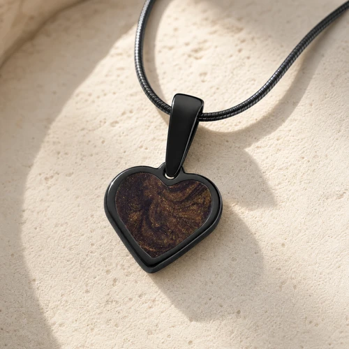 Black Finish Vaughn Heart Ash Resin Jewelry