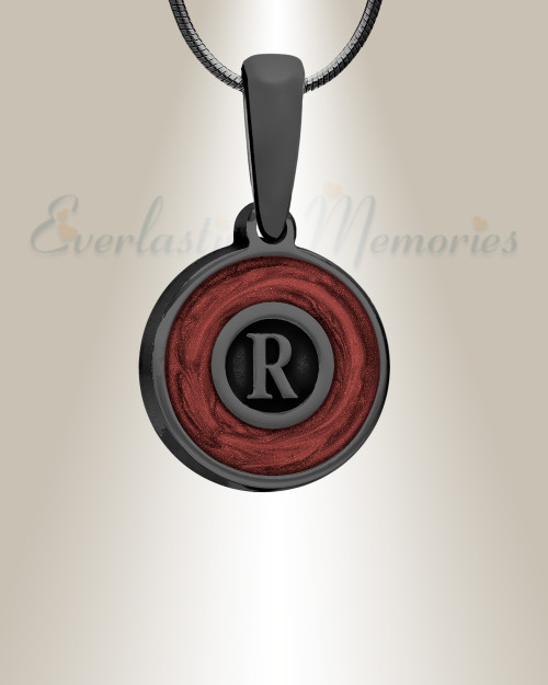 Black Finish Crimson Monogram Ash Resin Jewelry