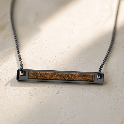 Black Finish Carob Barred Ash Resin Jewelry