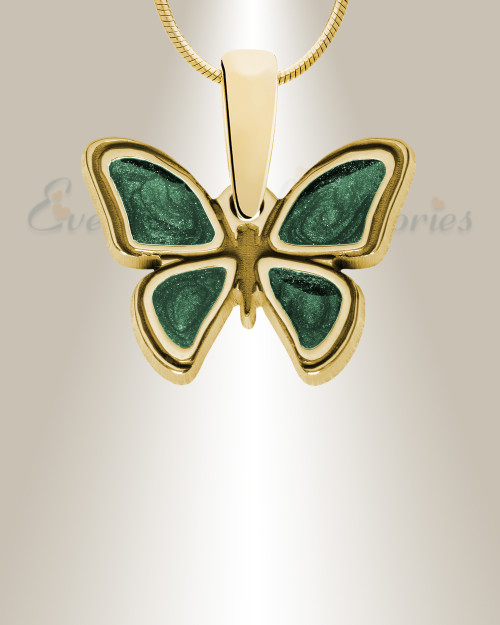 Lovable Butterfly Gold Plated with Seafoam Ash Resin Jewelry