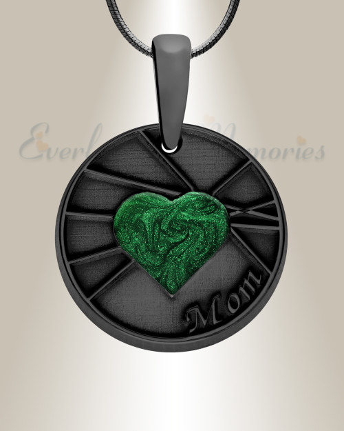 Enlightened Round Black Finish with Seafoam Ash Resin Jewelry