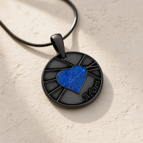 Enlightened Round Black Finish with Opal Blue Waters Ash Resin Jewelry