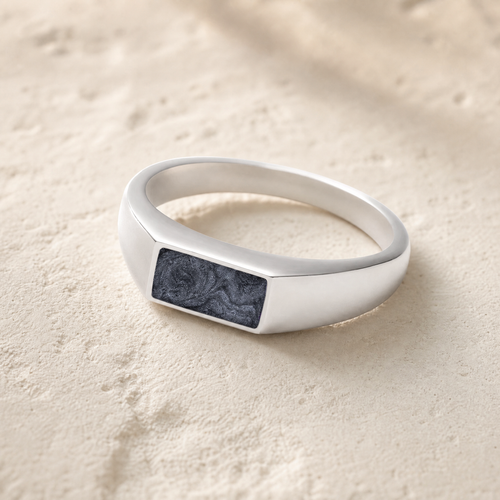 Men's Sterling Silver Desoto Ash Ring with Slate