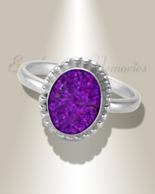 Women's Sterling Silver Bethany Ash Ring with Lilac Pearl Opal