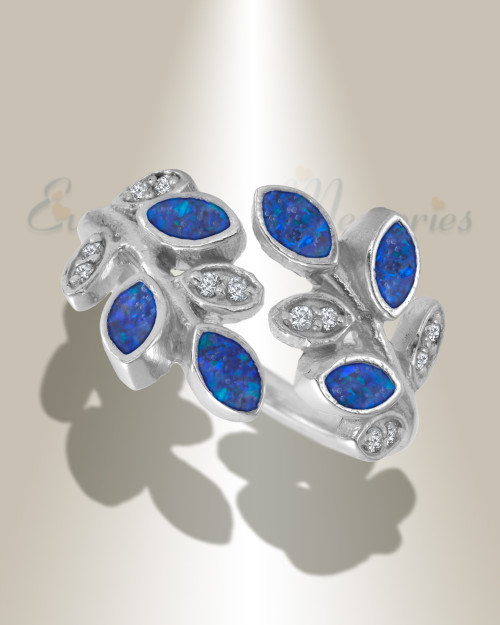 Women's Sterling Silver Chatelain Ash Ring with Opal Blue Waters