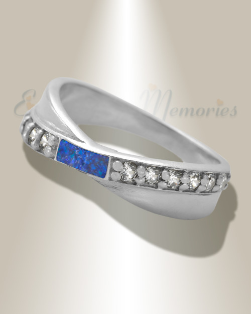 Women's Sterling Silver Claiborne Ash Ring with Opal Blue Waters