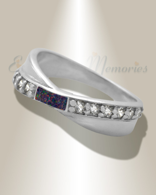 Women's Sterling Silver Claiborne Ash Ring with Black Flame Opal