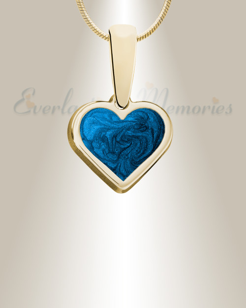 Solid 14K Gold Whitehall Heart Ash Resin Jewelry