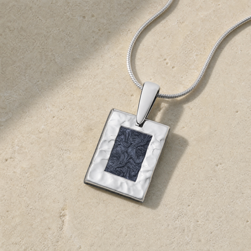 Solid 14K White Gold Stillwater Ash Resin Jewelry
