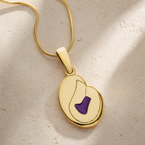 Solid 14K Gold Beloved with Mullberry Ash Resin Jewelry