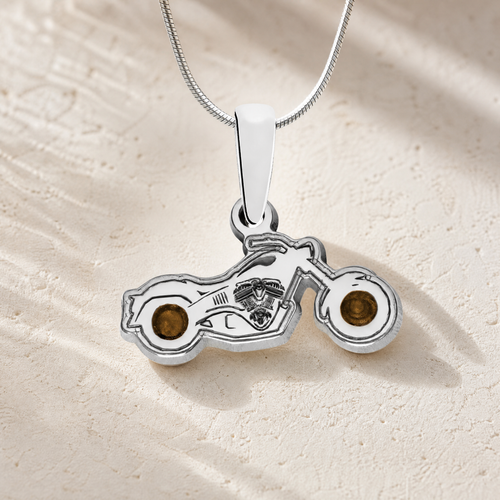 Solid 14K White Gold Riding Along with Carob Ash Resin Jewelry